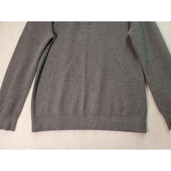 Claiborne Performance Sweater Mens Large Gray Waffle Knit Long Sleeve 1/4 Zip - Picture 3 of 8